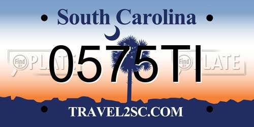 0575TI South Carolina License Plate