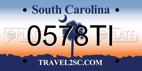 0578TI South Carolina License Plate