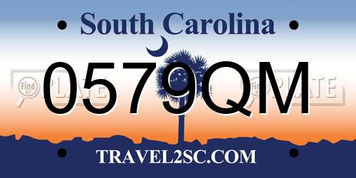 0579QM South Carolina License Plate