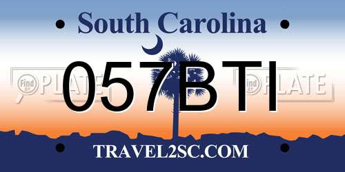057BTI South Carolina License Plate