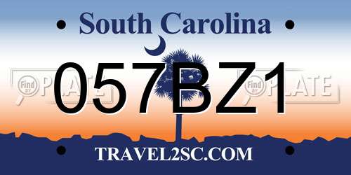 057BZ1 South Carolina License Plate