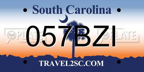 057BZI South Carolina License Plate