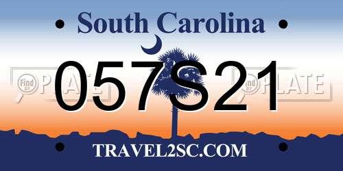 057S21 South Carolina License Plate