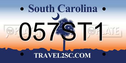 057ST1 South Carolina License Plate