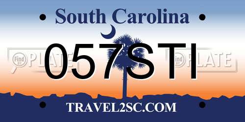 057STI South Carolina License Plate
