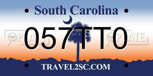 057TT0 South Carolina License Plate