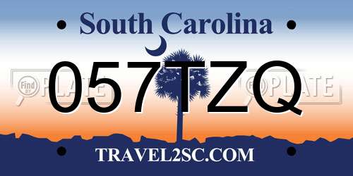 057TZQ South Carolina License Plate