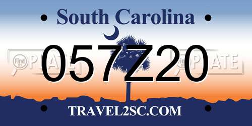 057Z20 South Carolina License Plate
