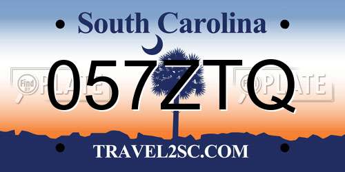 057ZTQ South Carolina License Plate
