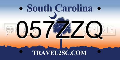 057ZZQ South Carolina License Plate