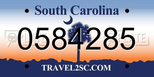 0584285 South Carolina License Plate