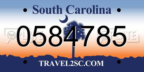 0584785 South Carolina License Plate