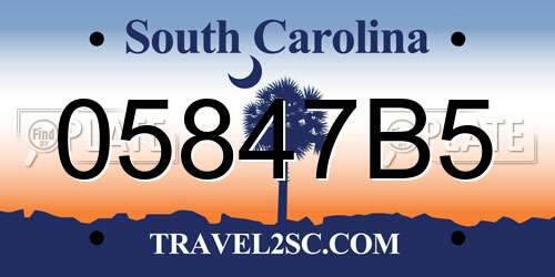 05847B5 South Carolina License Plate