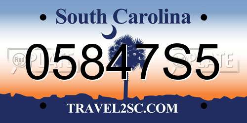 05847S5 South Carolina License Plate