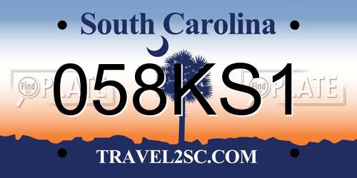 058KS1 South Carolina License Plate