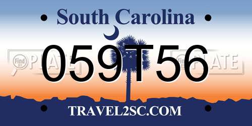 059T56 South Carolina License Plate