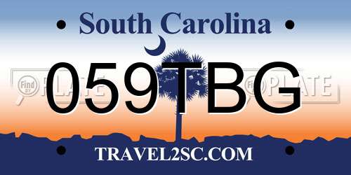 059TBG South Carolina License Plate
