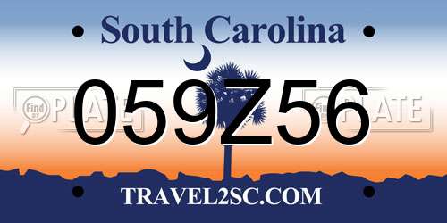 059Z56 South Carolina License Plate