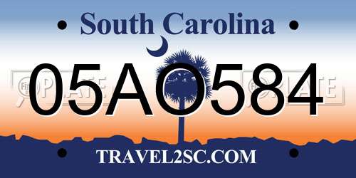 05AO584 South Carolina License Plate