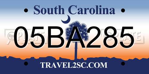 05BA285 South Carolina License Plate