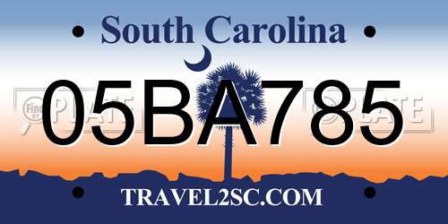 05BA785 South Carolina License Plate