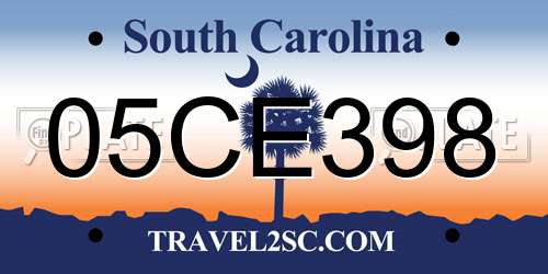 05CE398 South Carolina License Plate