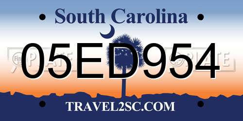 05ED954 South Carolina License Plate