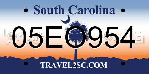 05EO954 South Carolina License Plate