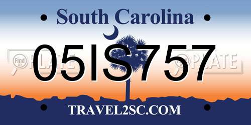 05IS757 South Carolina License Plate