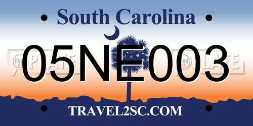05NE003 South Carolina License Plate