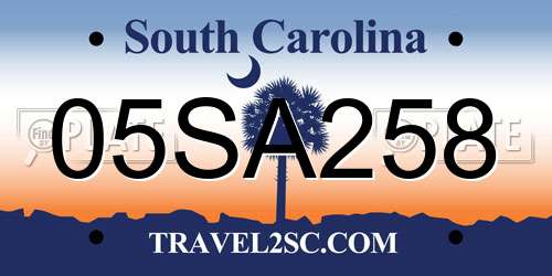 05SA258 South Carolina License Plate