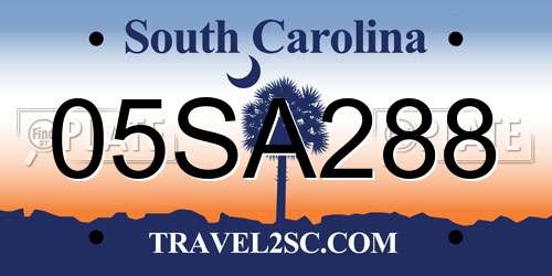 05SA288 South Carolina License Plate