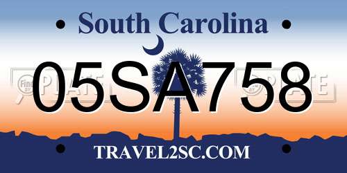 05SA758 South Carolina License Plate
