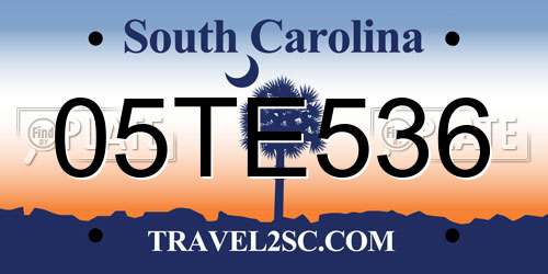 05TE536 South Carolina License Plate