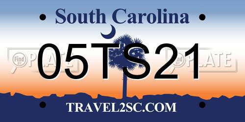 05TS21 South Carolina License Plate