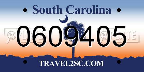 0609405 South Carolina License Plate