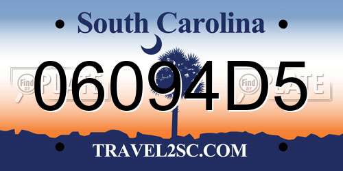 06094D5 South Carolina License Plate