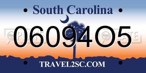 06094O5 South Carolina License Plate