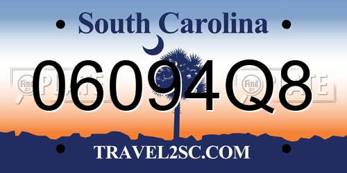 06094Q8 South Carolina License Plate