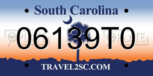 06139T0 South Carolina License Plate