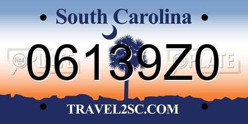 06139Z0 South Carolina License Plate