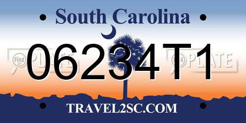 06234T1 South Carolina License Plate