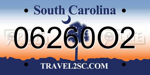 06260O2 South Carolina License Plate