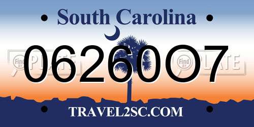 06260O7 South Carolina License Plate