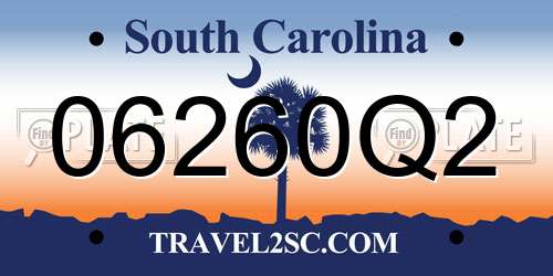 06260Q2 South Carolina License Plate