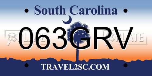 063GRV South Carolina License Plate