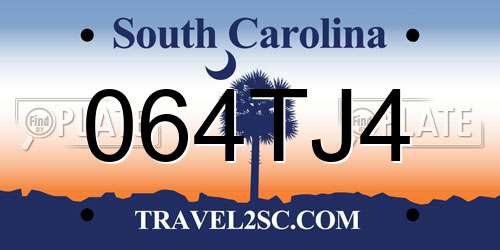 064TJ4 South Carolina License Plate