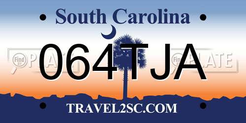 064TJA South Carolina License Plate
