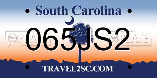 065JS2 South Carolina License Plate