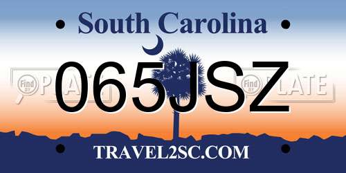 065JSZ South Carolina License Plate